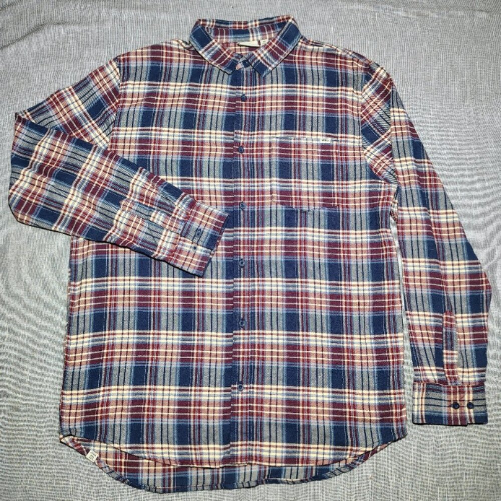 Vans Shirt Size XL Plaid Long Sleeve Button Down Work Flannel Plaid Flap Pockets